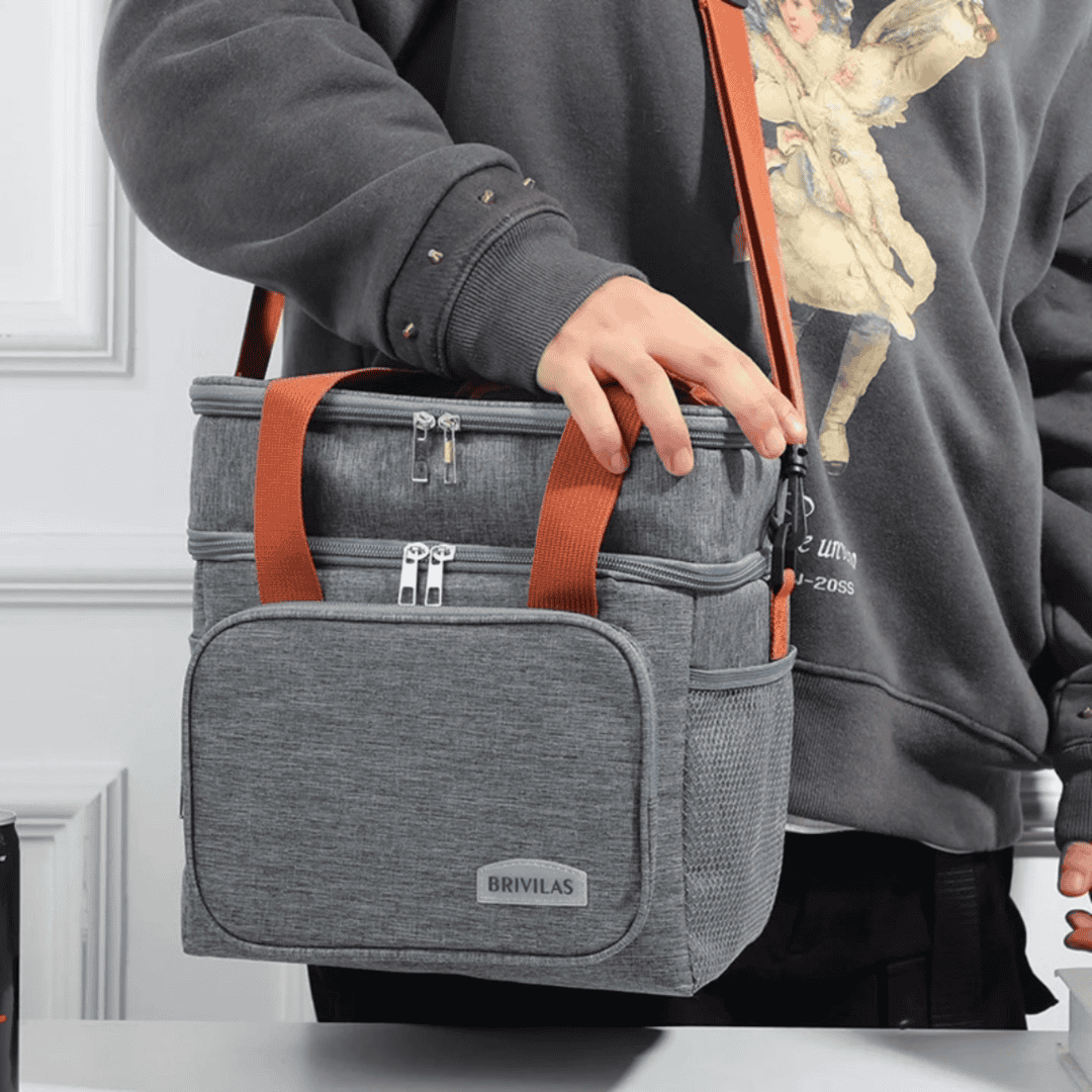 Double Compartment Insulated Lunch Bag