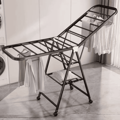 Black Movable Outdoor Drying Rack 1.7M with Wheels