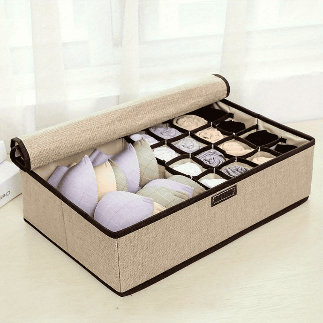 13-Grid Foldable Undergarment Organizer