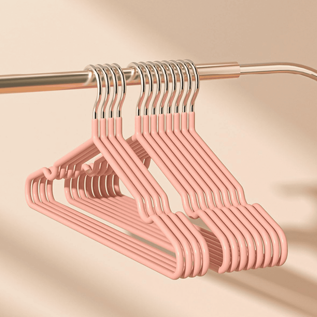 Non-Slip Metal Hanger Set with PVC Coating