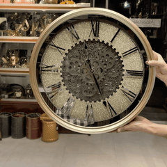 Vintage Wall Clock with Rotating Gears
