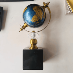 World Globe Marble Base Home/Office Decor Ornament Gift