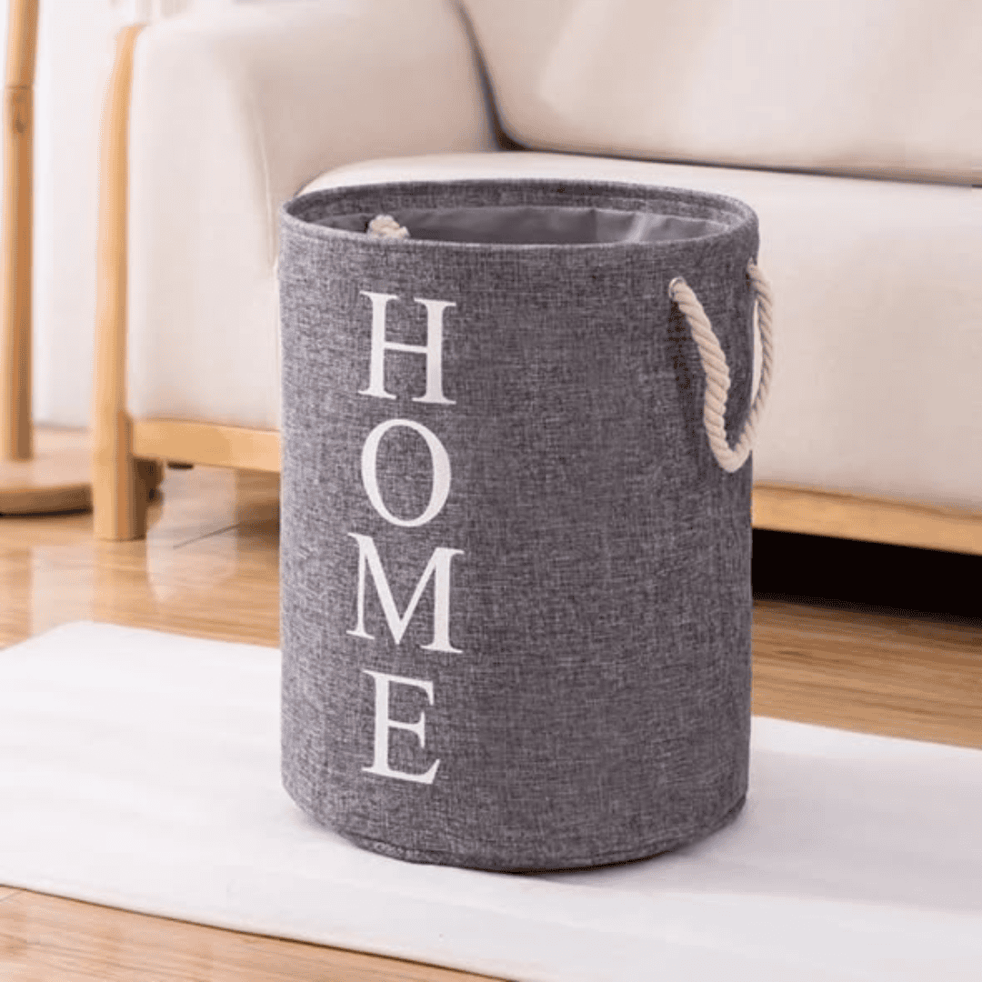 Round Cotton Linen Laundry Basket