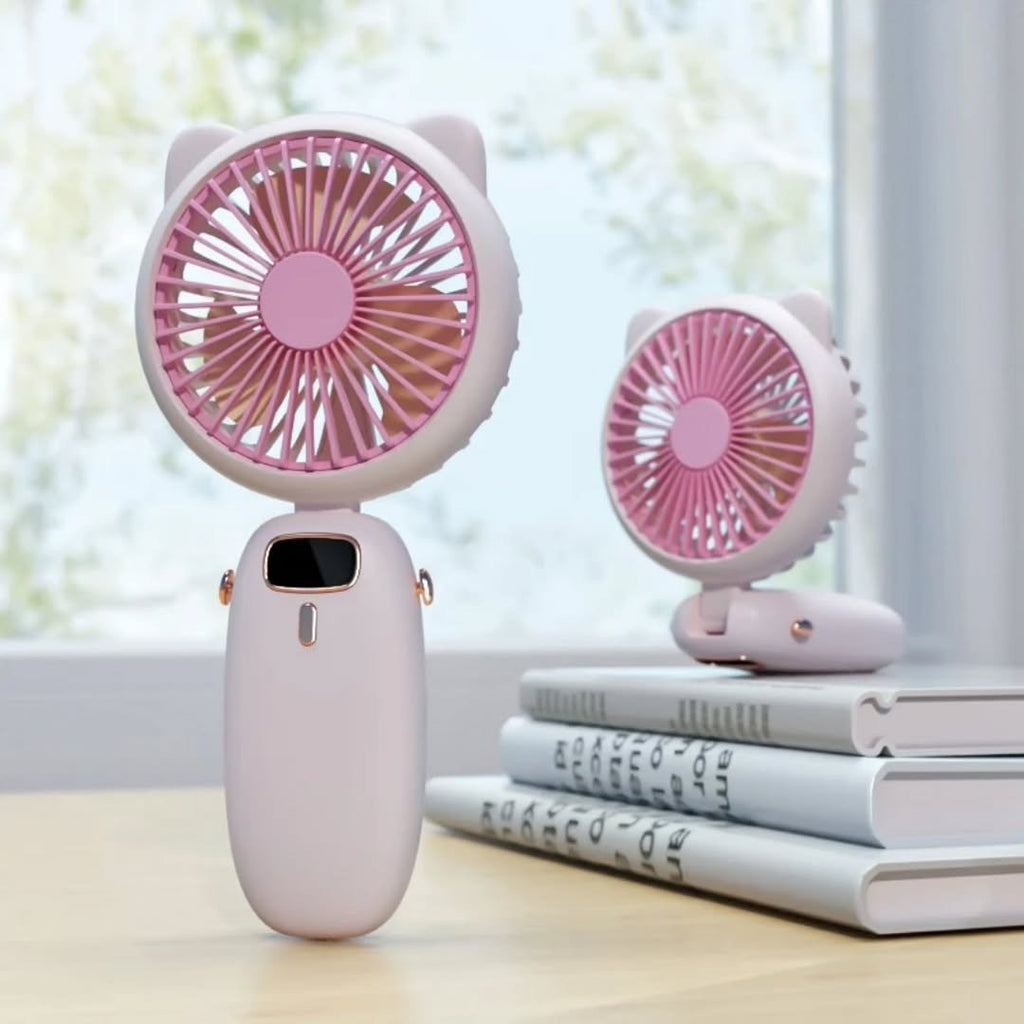 Mini Folding Electric Fan with Strap