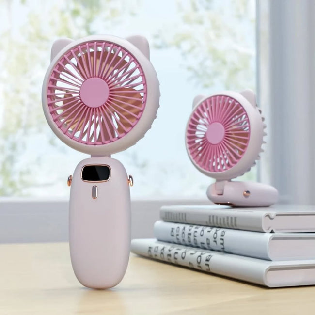 Mini Folding Electric Fan with Strap