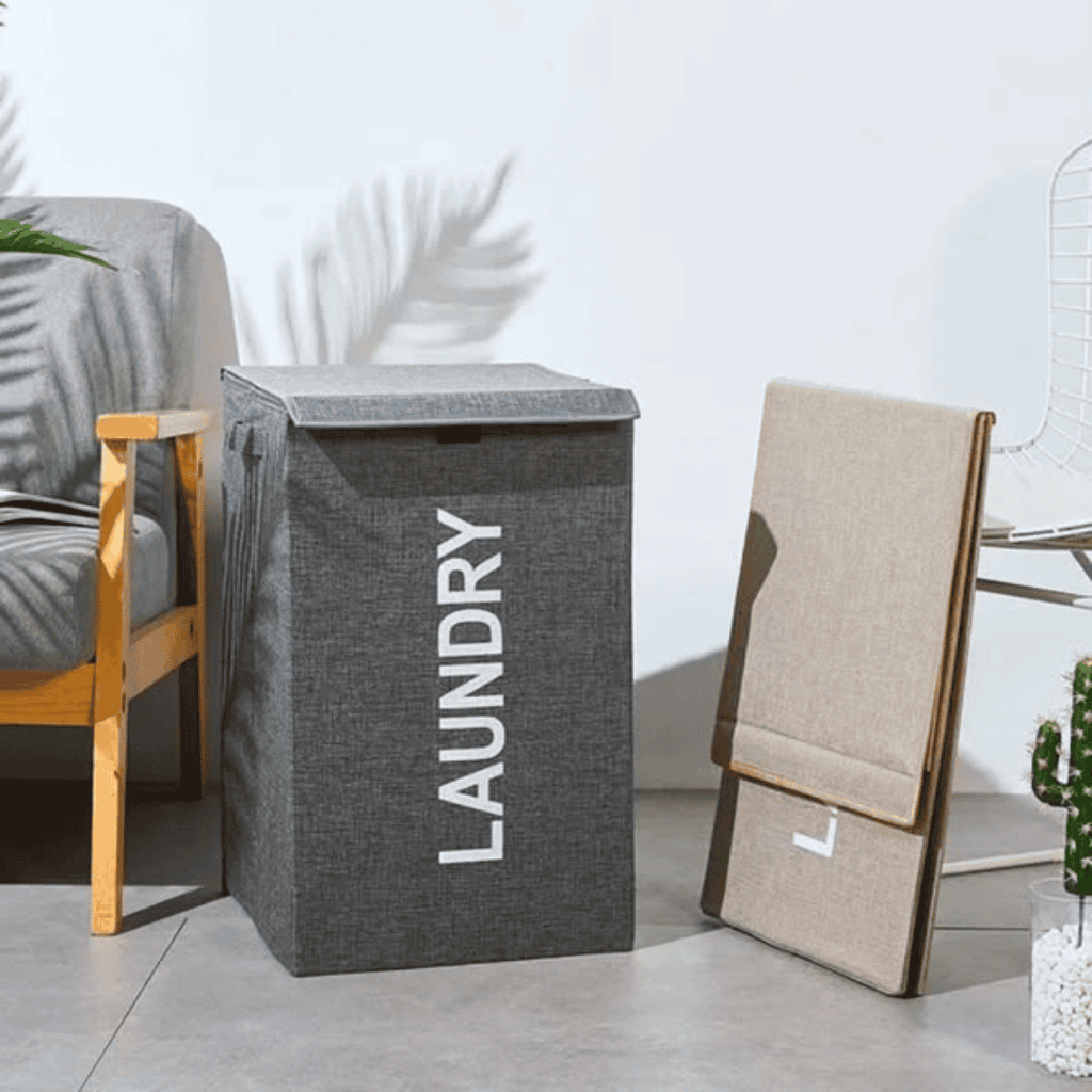 Foldable Laundry Basket with Lid and Handles
