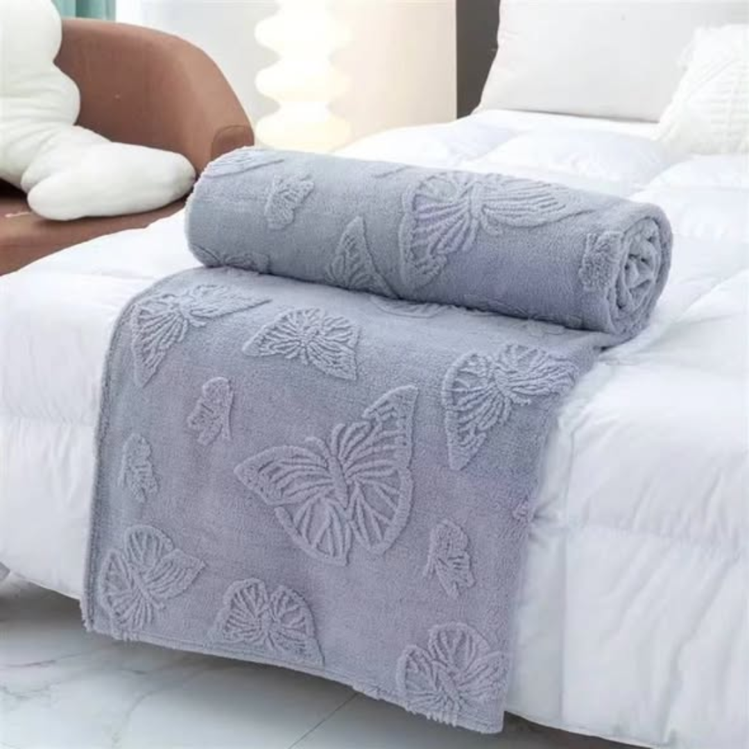 Soft Fleece Butterfly Blanket (6×6ft)