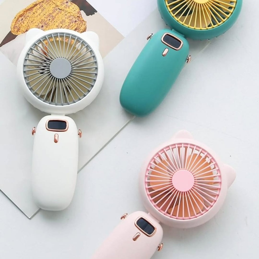 Mini Folding Electric Fan with Strap
