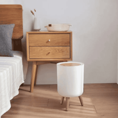 Garbage Container With Wood Grain Cover