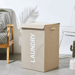 Foldable Laundry Basket with Lid and Handles