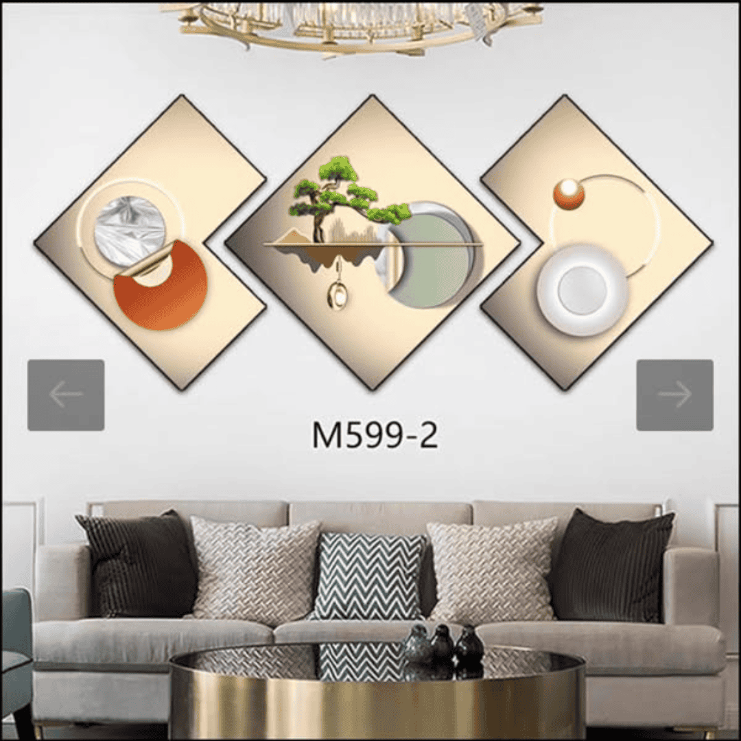 3 Piece 3D Abstract Art