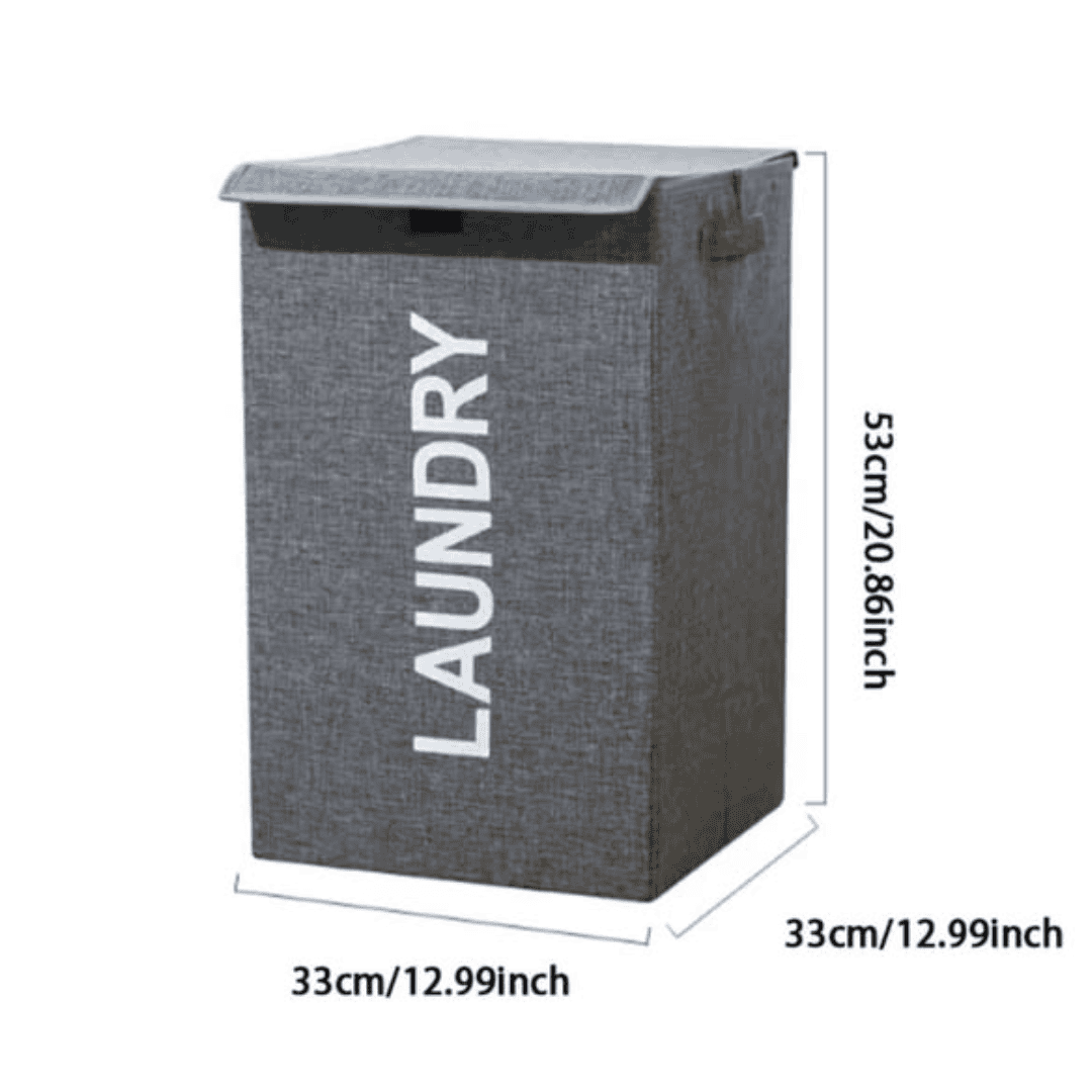 Foldable Laundry Basket with Lid and Handles