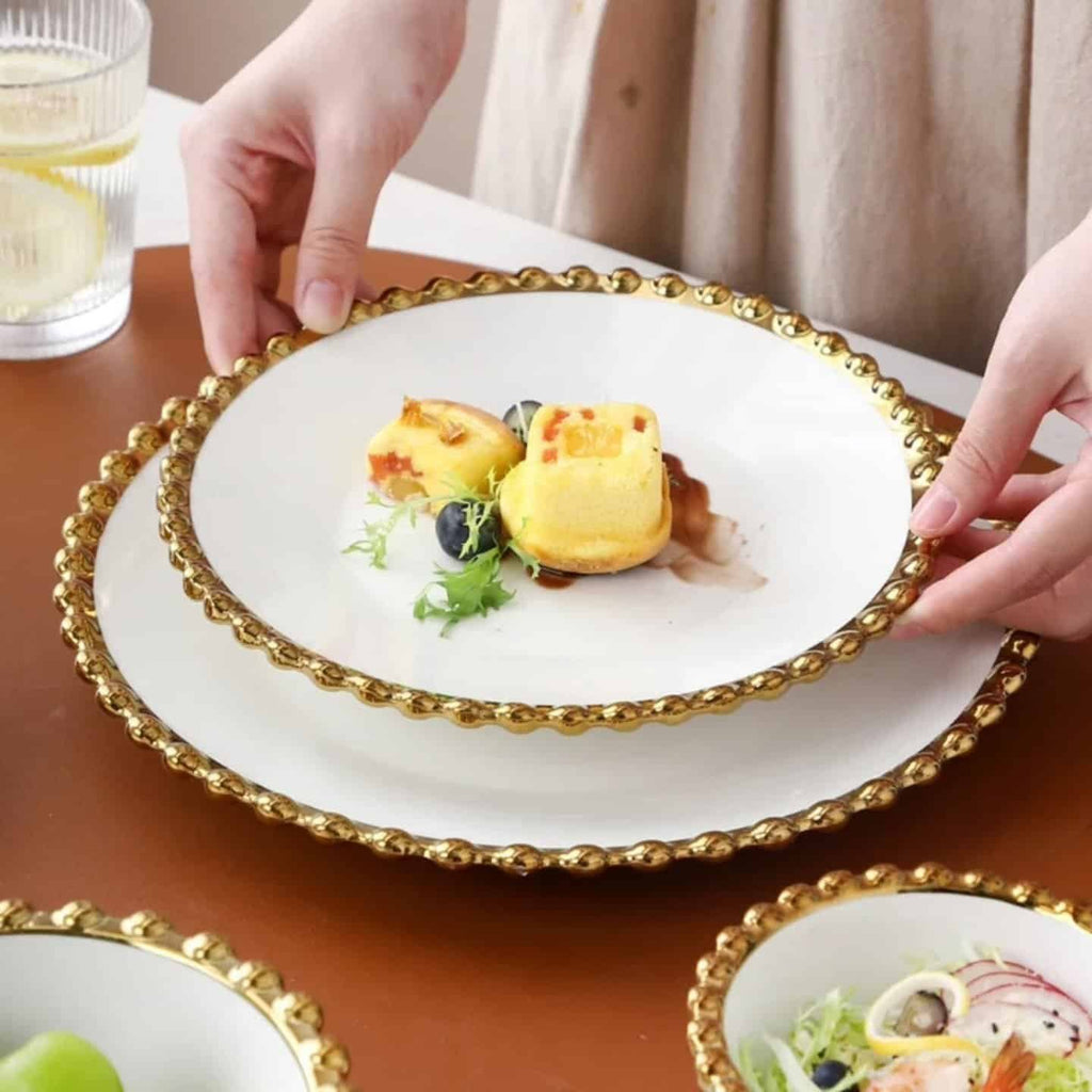 30pcs Nordic Classy Dinner Set with Gold Rim