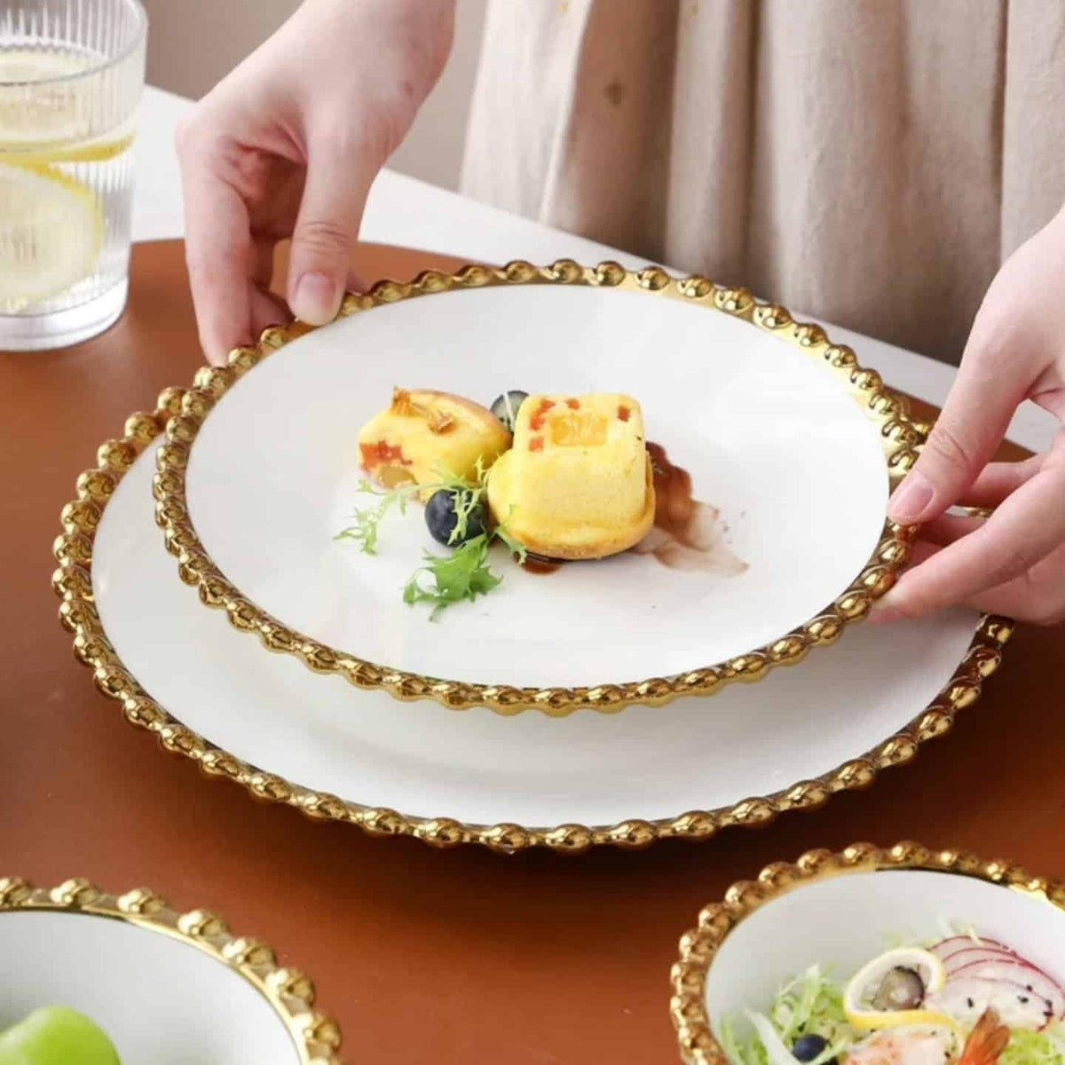30pcs Nordic Classy Dinner Set with Gold Rim