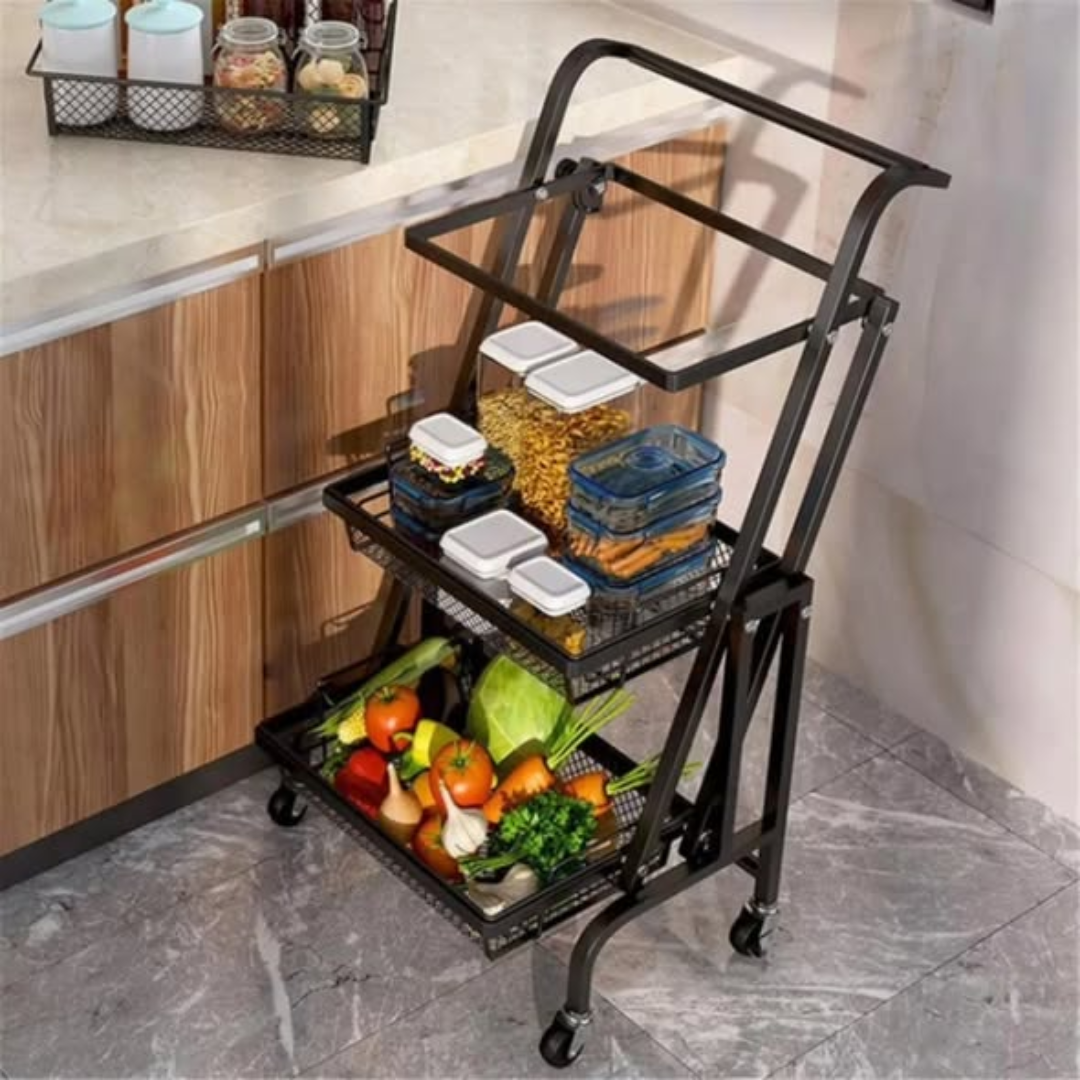 4 tier rolling kitchen storage rack