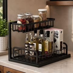 2 Tier Cabinet Spice Rack Organizer