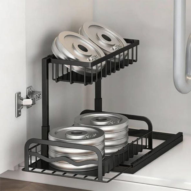 2 Tier Cabinet Spice Rack Organizer