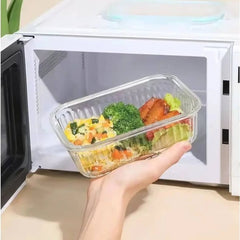 3pcs Borosilicate Glass Ribbed Food Storage Containers