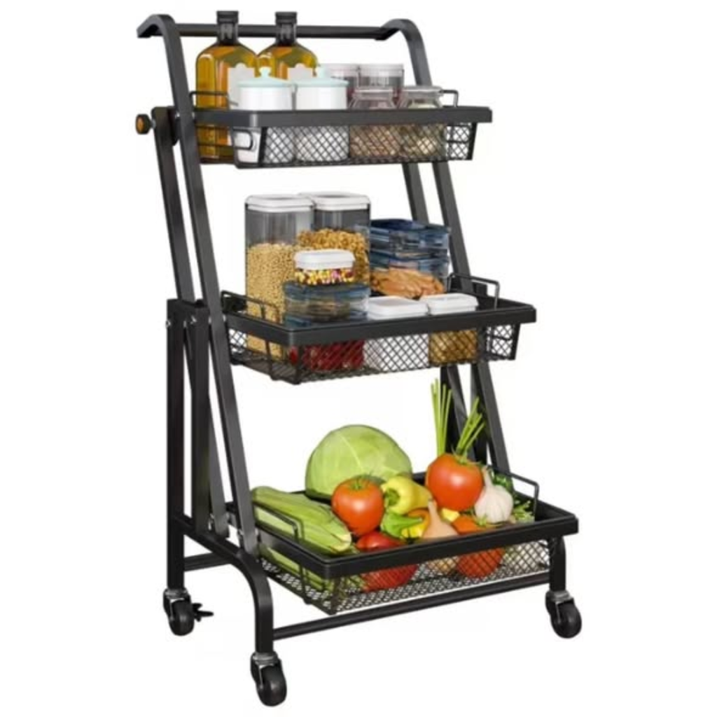 4 tier rolling kitchen storage rack