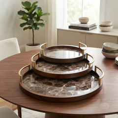 3-Piece Bamboo Nesting Trays with Grey Handles