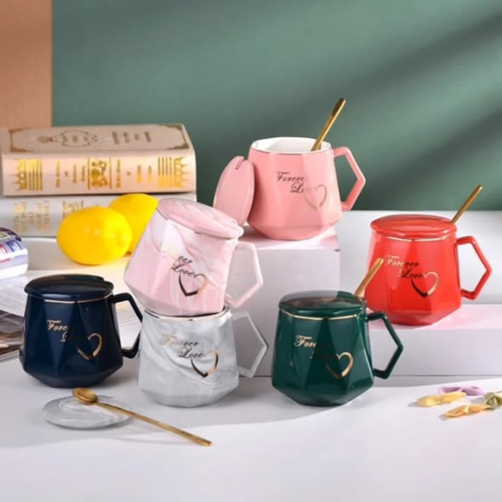 Diamond Shape Ceramic Cup Set