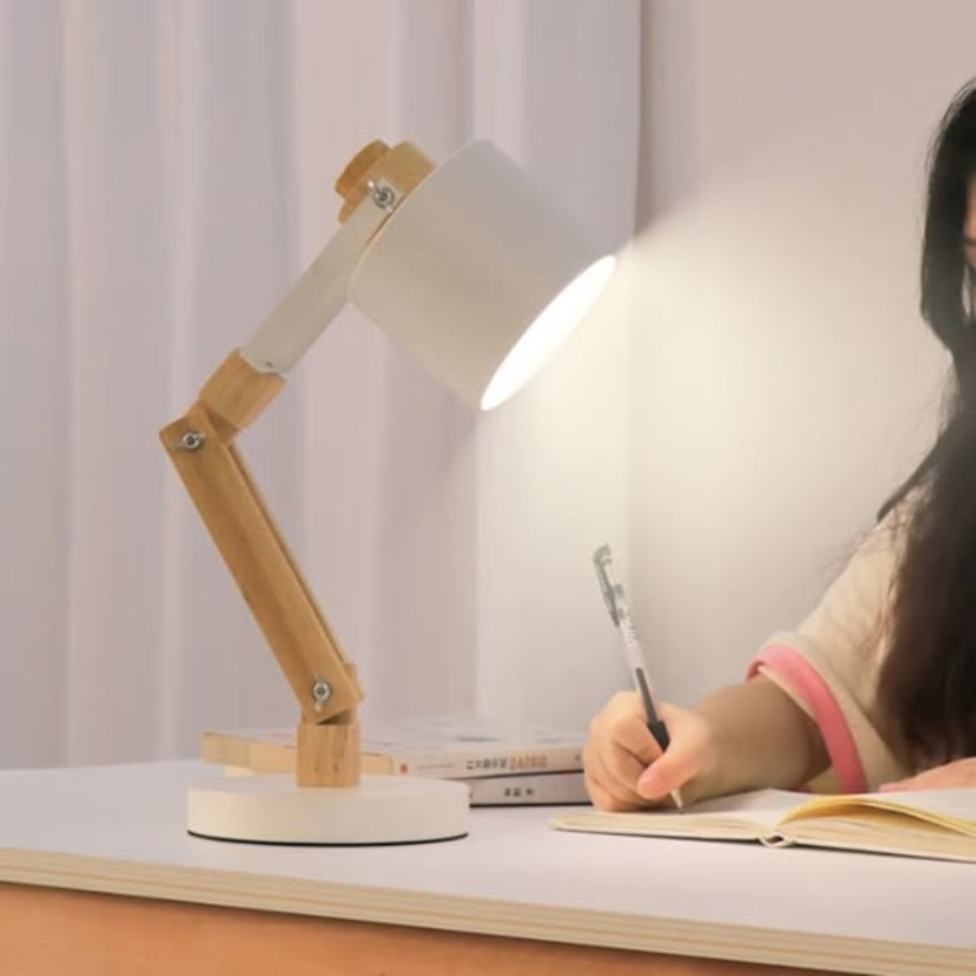 Adjustable Wooden Desk Lamp