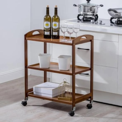 3 tier Bamboo Serving Trolley