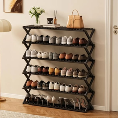 6-Tier Foldable Bamboo Shoe Rack