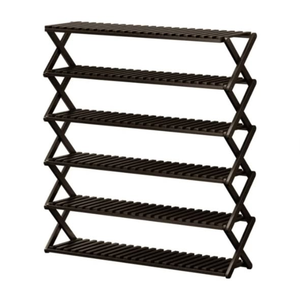 6-Tier Foldable Bamboo Shoe Rack
