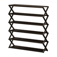 6-Tier Foldable Bamboo Shoe Rack