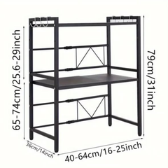 Double Layer Heavy Duty Adjustable Microwave Stand