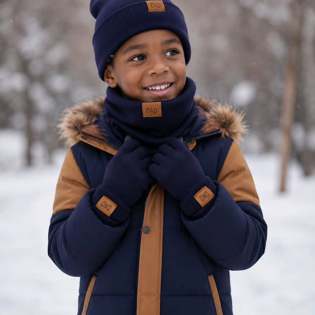 3pcs Kids Winter Hat Scarf and Gloves Set