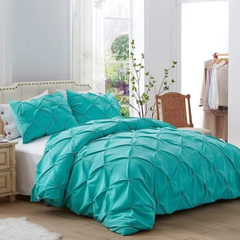 Pinch Pleat Cross Pintuck Duvet Cover Set