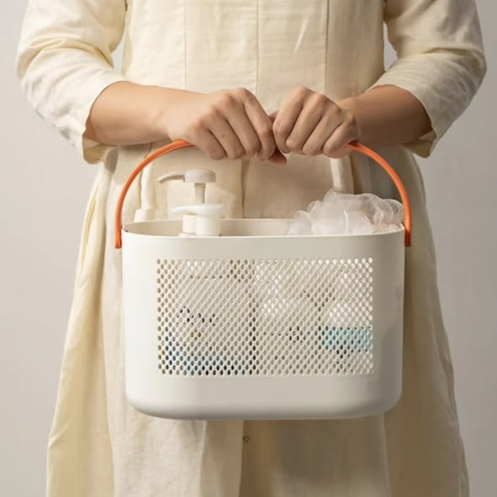 Shower storage basket