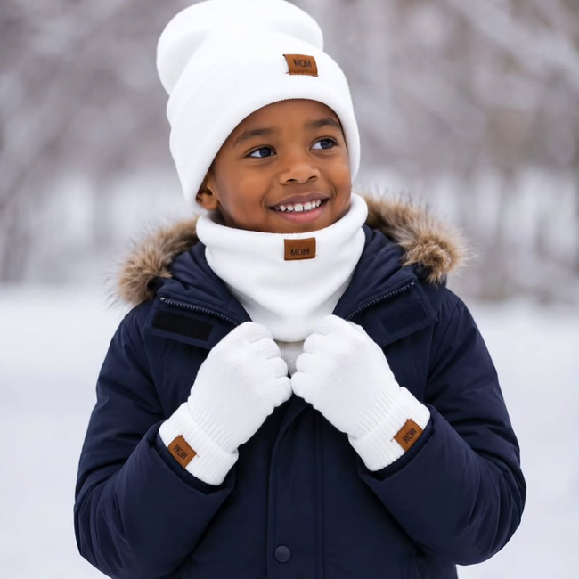 3pcs Kids Winter Hat Scarf and Gloves Set