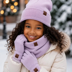 3pcs Kids Winter Hat Scarf and Gloves Set