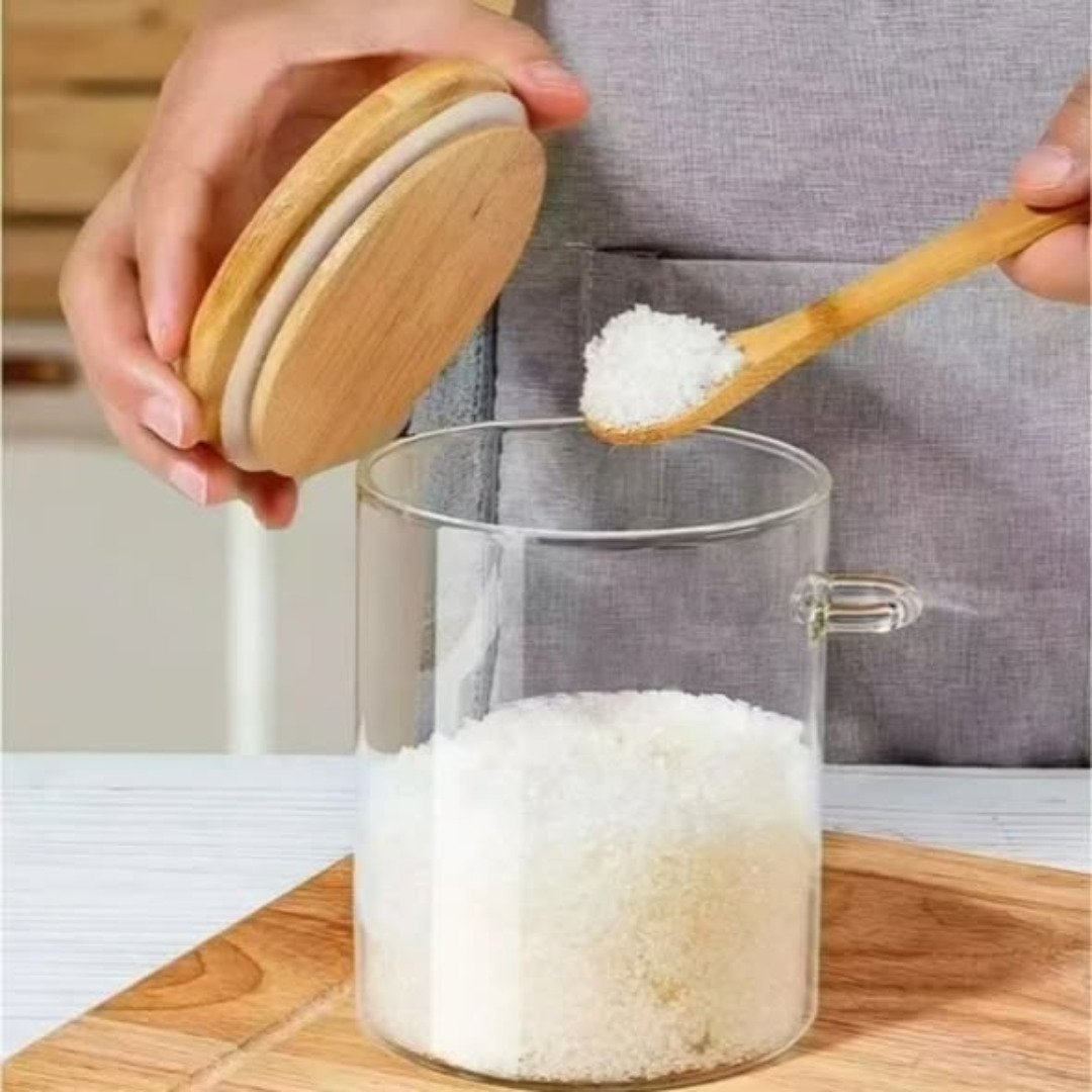 Spice Jar with Wooden Spoon