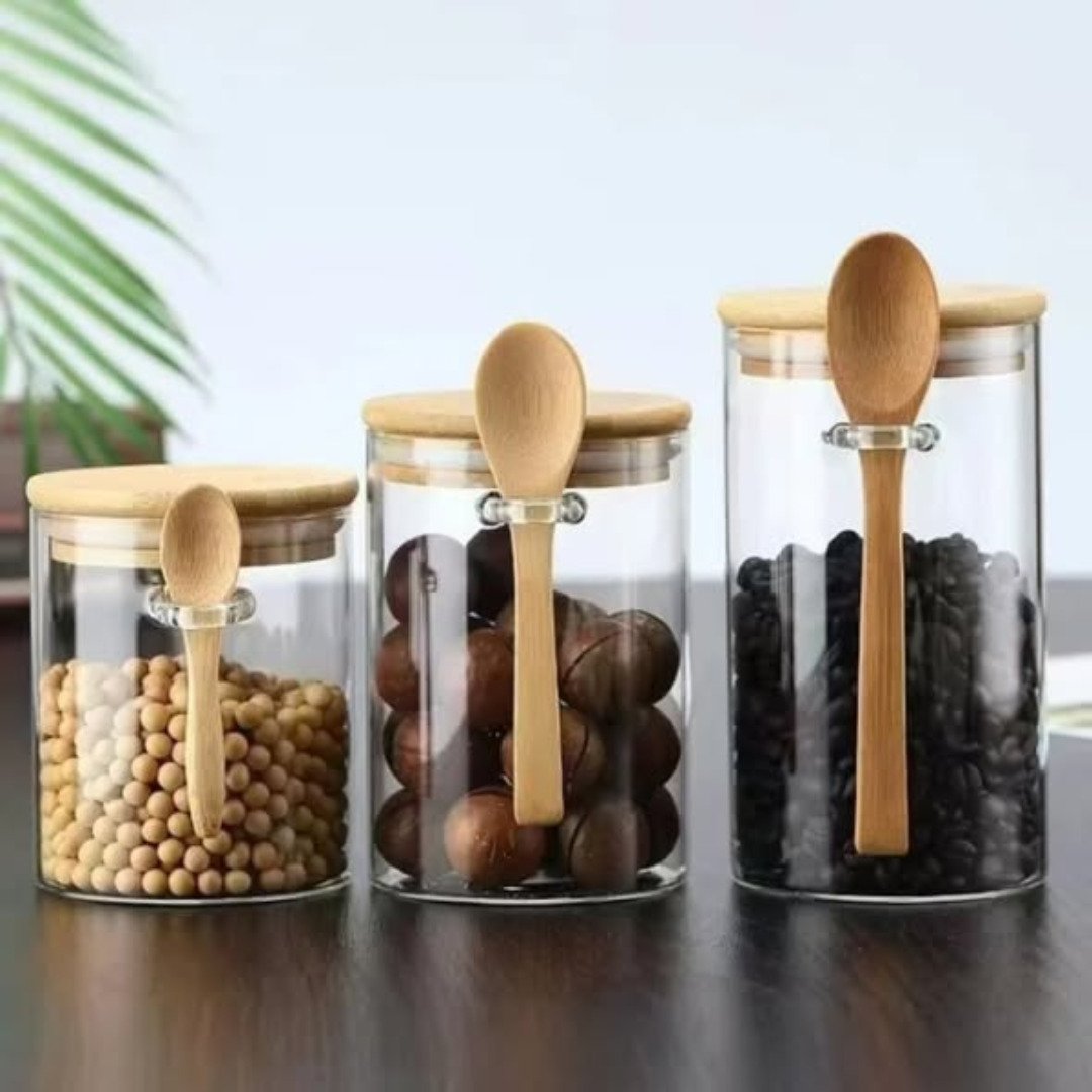 Spice Jar with Wooden Spoon