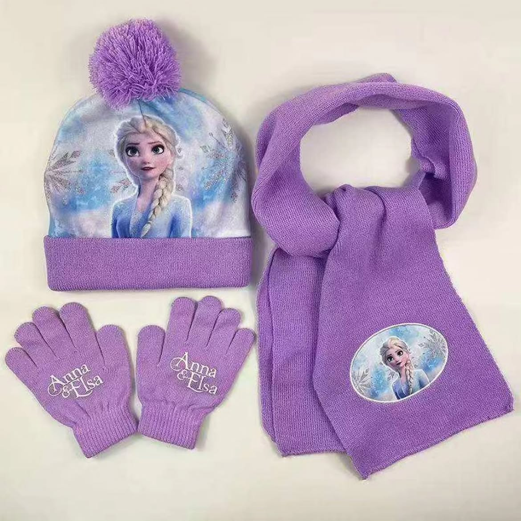 3pcs Frozen Themed Winter Hat Set[