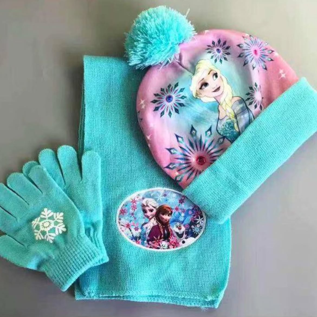 3pcs Frozen Themed Winter Hat Set[