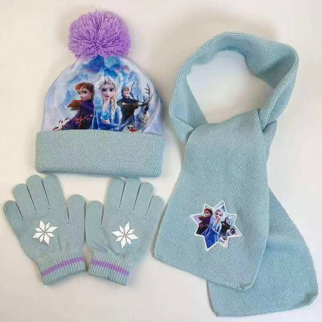 3pcs Frozen Themed Winter Hat Set[
