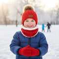 3 in 1 Winter Kids Beanies Hat Scarf and Gloves Set