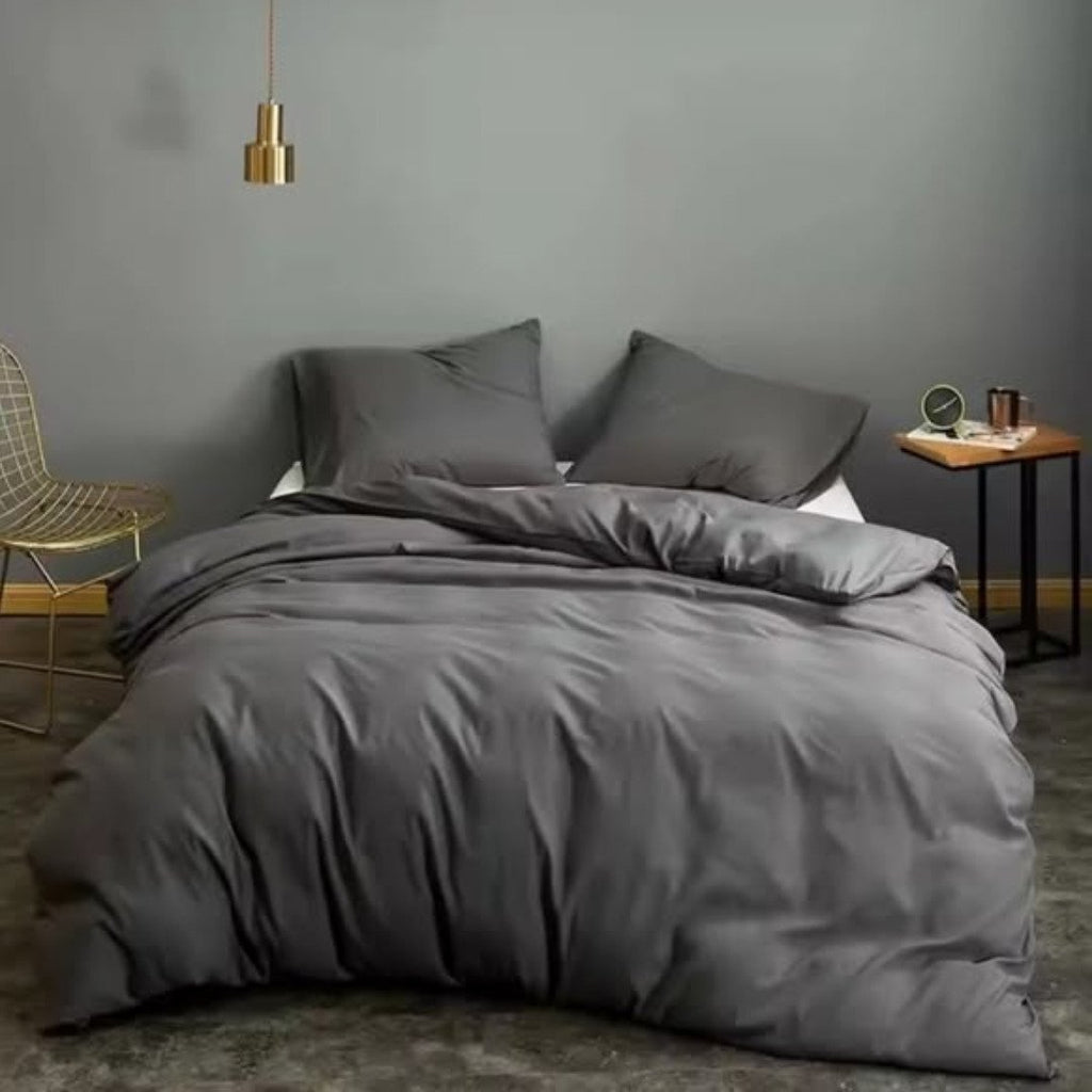 4pc Plain High Quality Duvet Cover Set