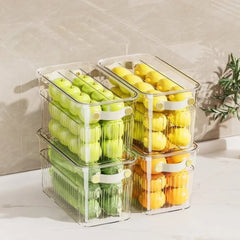 Stackable acrylic fridge containers with handles