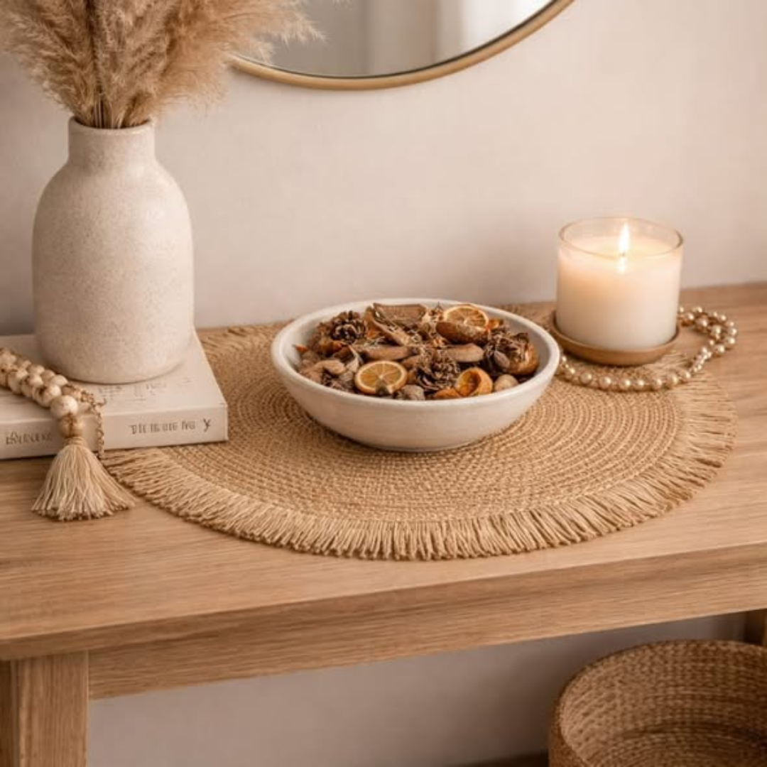 6PCS Round Jute Table Mat