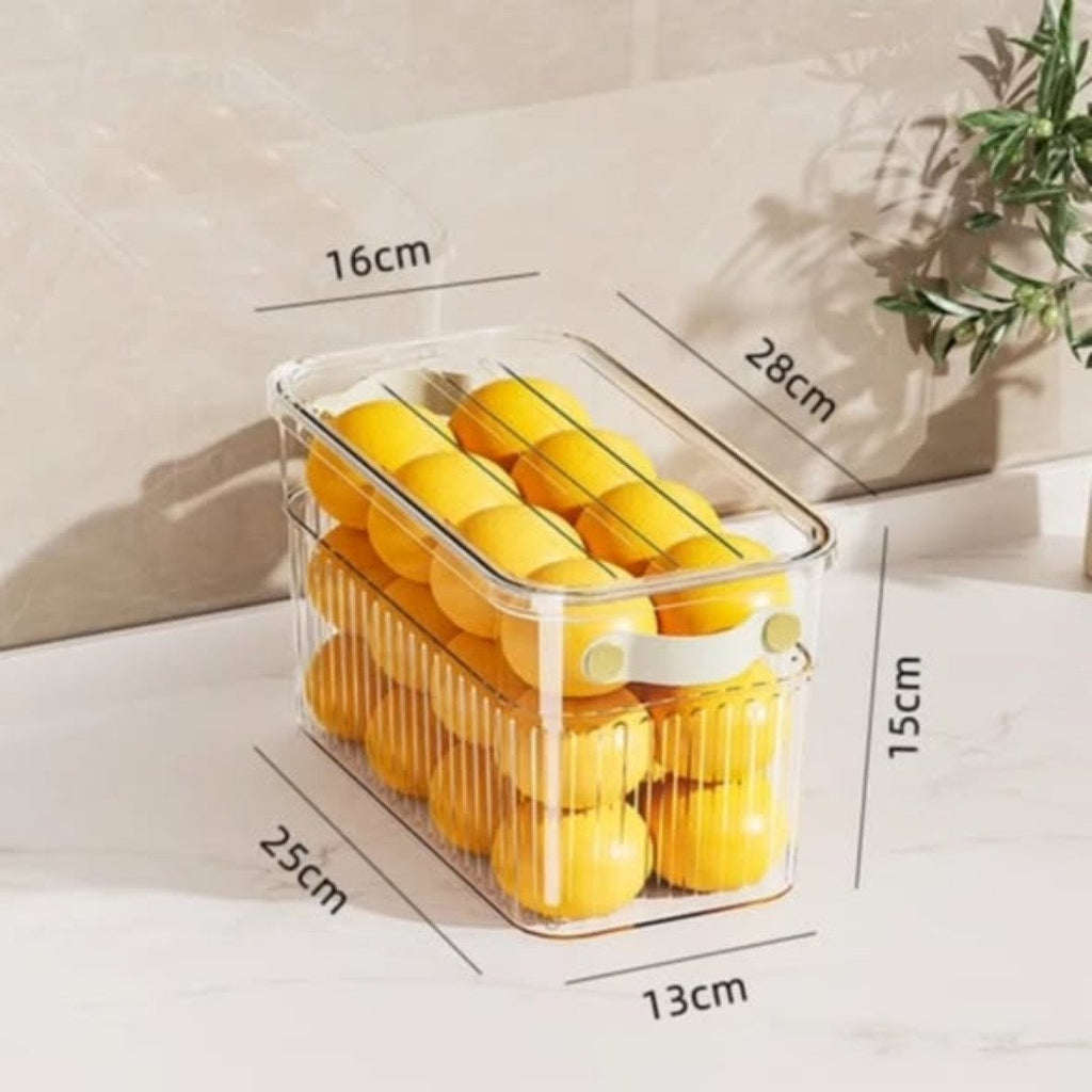 Stackable acrylic fridge containers with handles