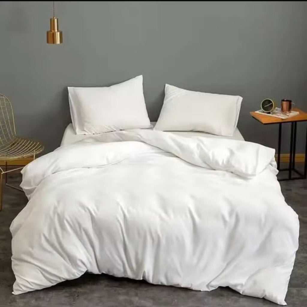 4pc Plain High Quality Duvet Cover Set
