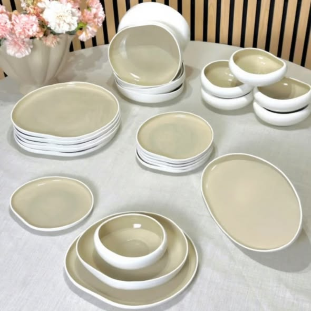 27Pc Elegant European Double Glazed Porcelain Dinner set