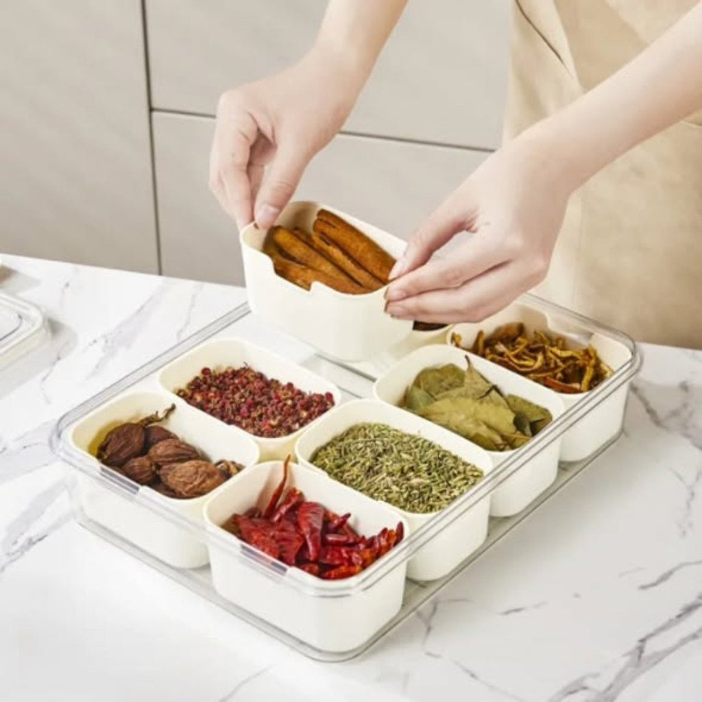 Airtight 4 grid food preparation box