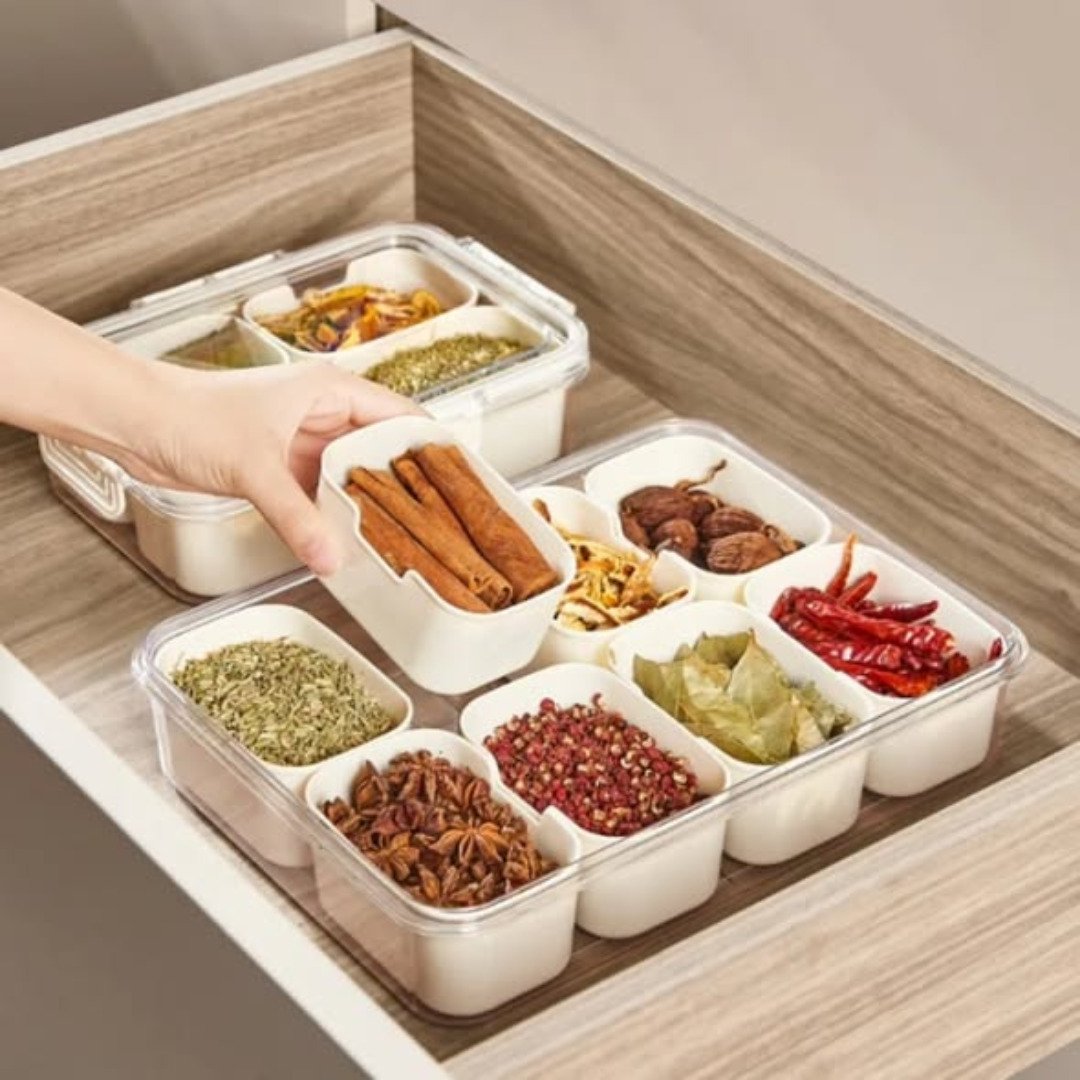Airtight 4 grid food preparation box